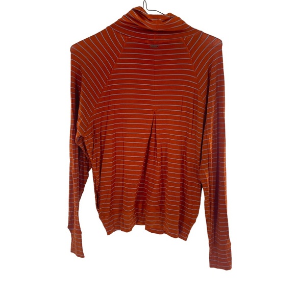 NWT prAna Sol Protect Orange Striped Turtleneck - Size M - Picture 5 of 8